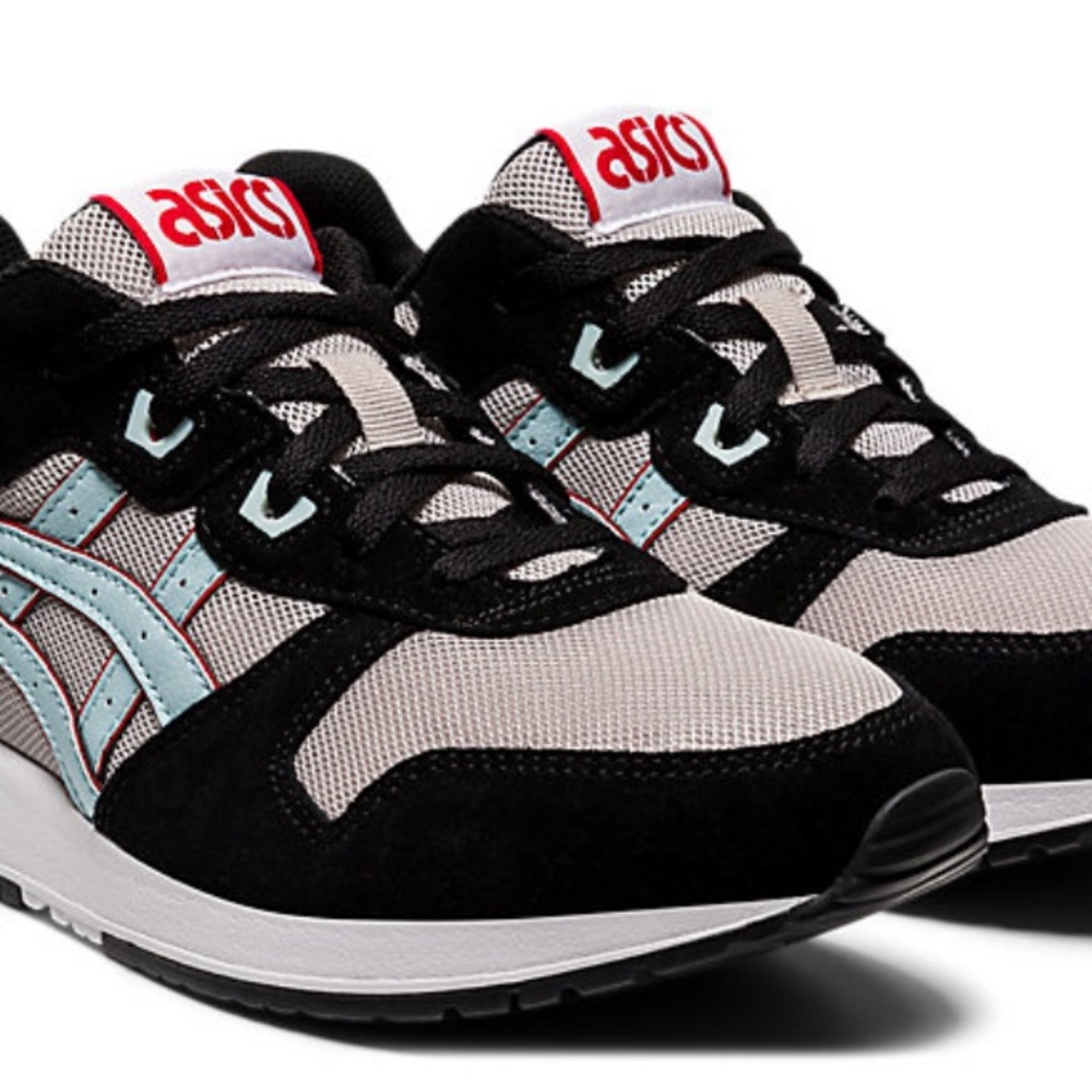 New ASICS Men’s Lyte Classic Oyster Grey/ Aqua Angel Sneaker size 13 with box